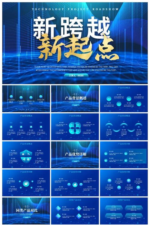 蓝色新跨越新起点科技产品发布会ppt